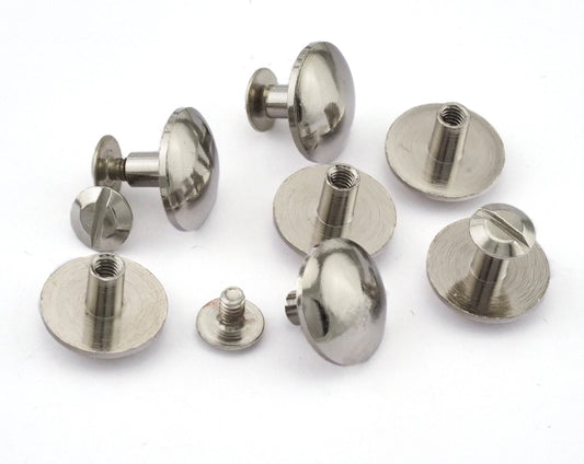 Chicago screw / concho screw, Nickel Plated Brass studs, screw rivets, 15x11mm 1/8" bolt CSC7 1844