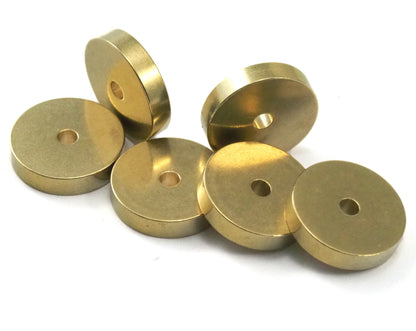 Round Stamping 14x3mm raw brass Middle hole (2.5mm hole) 2358
