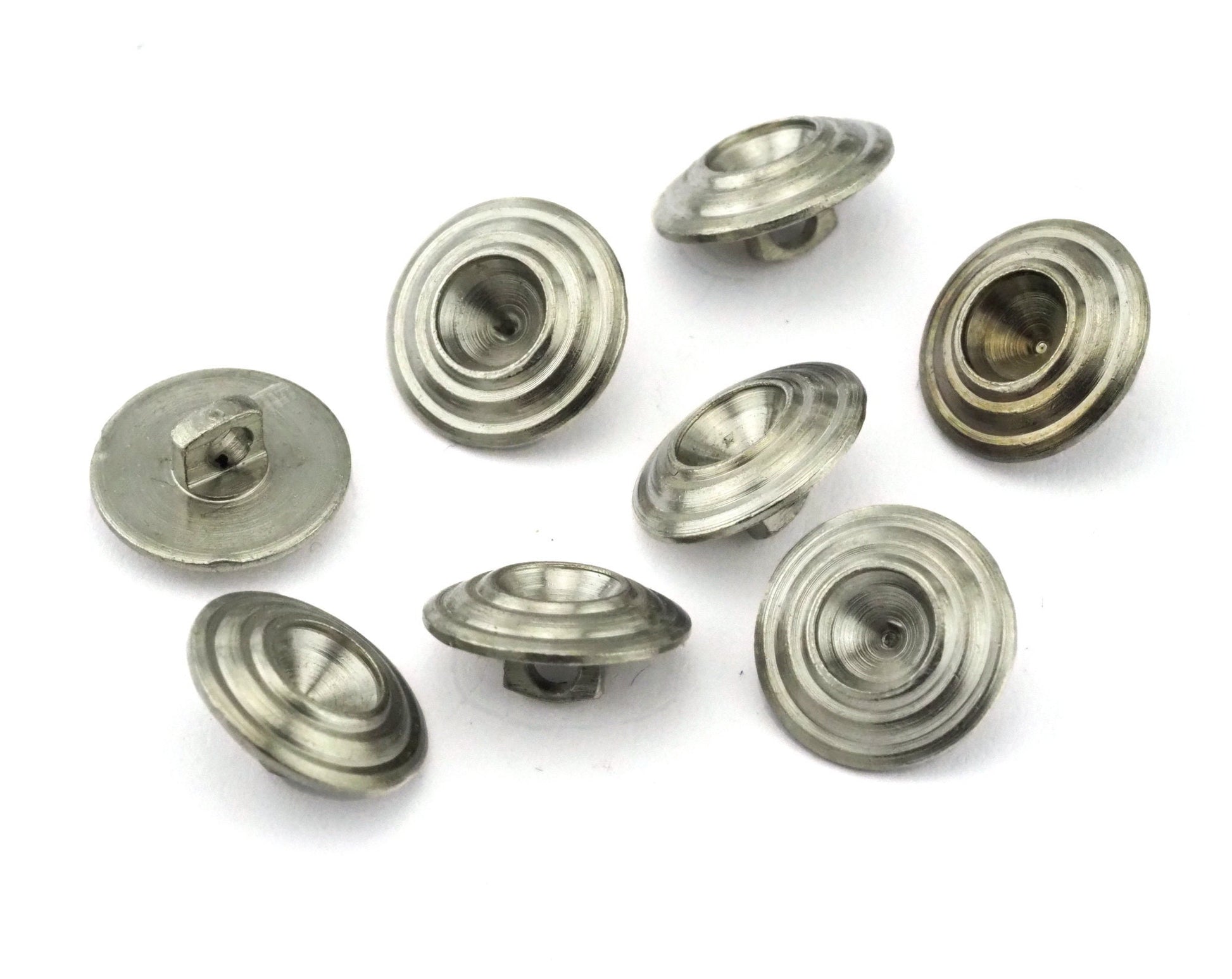 Round button Nickel Plated Brass 12x5.5mm (SS25 5.5mm inside setting diameter ) O36-04