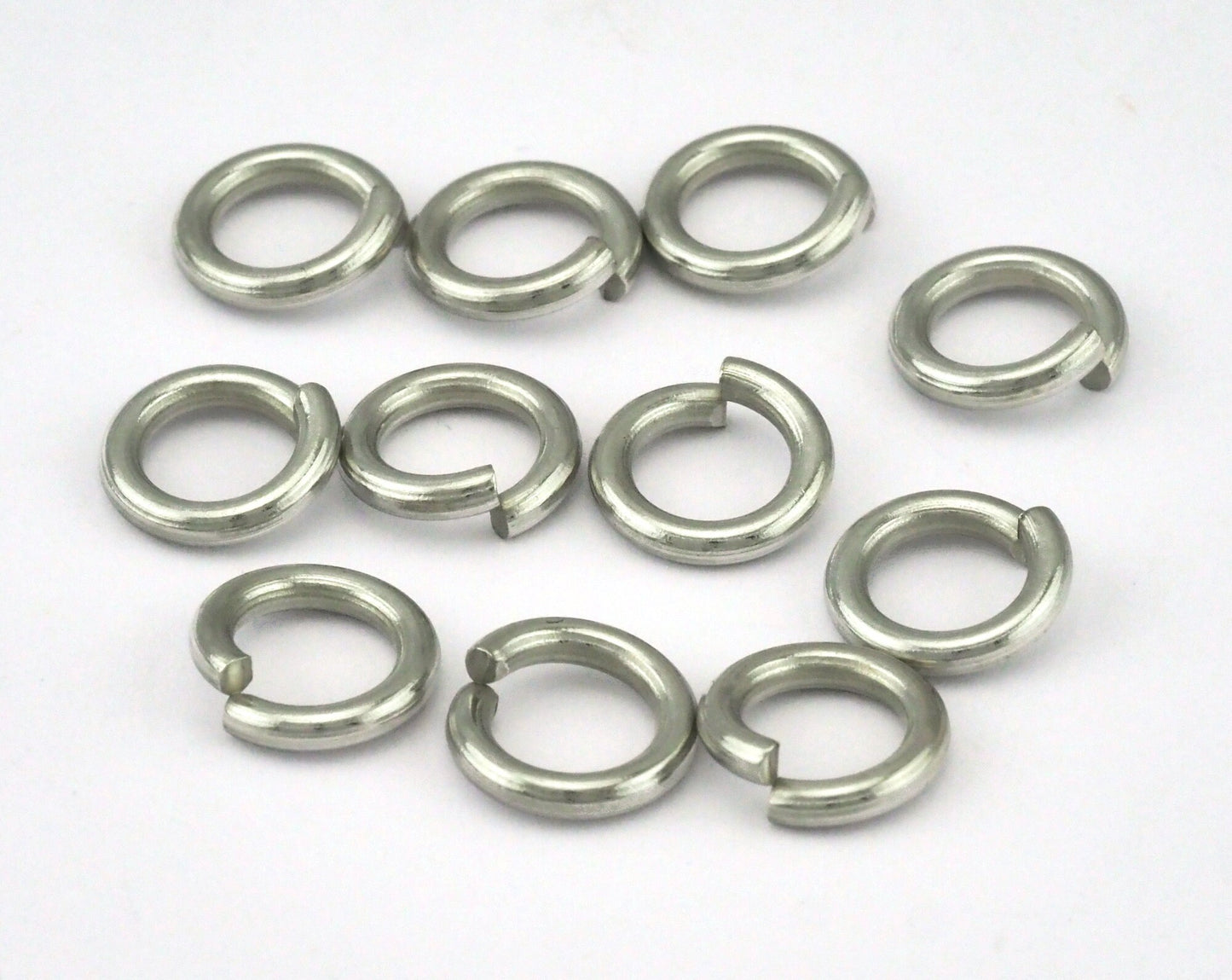 Open jump ring 11mm (2mm 12 gauge Wire Thickness) Nickel Free Silver Tone brass jumpring 2420