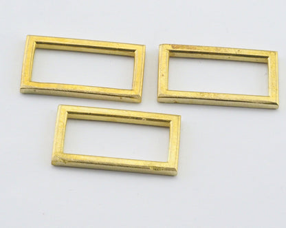 Rectangle buckle loop , 32x18mm Raw brass 2376