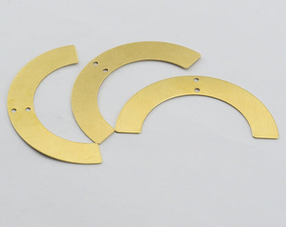 Ushape semi circle 50x25x0.5mm raw brass 2 Hole SCS 2378-200