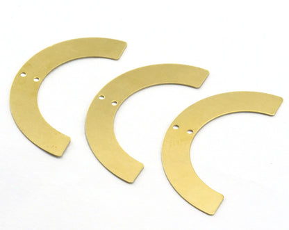 Ushape semi circle 50x25x0.5mm raw brass 2 Hole SCS 2378-200