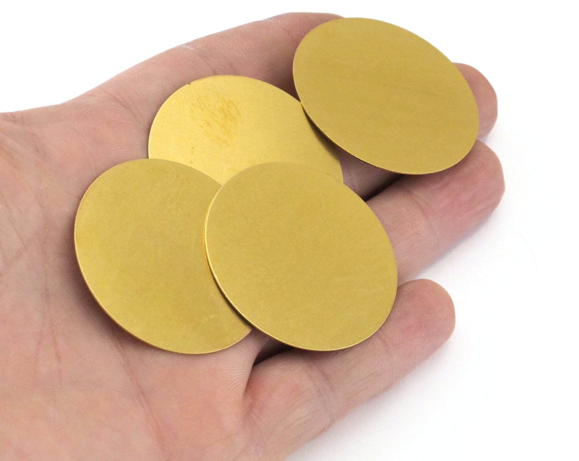 Circle Tag Raw Brass 40mm (0.5mm thickness) Findings Charms 2384-500