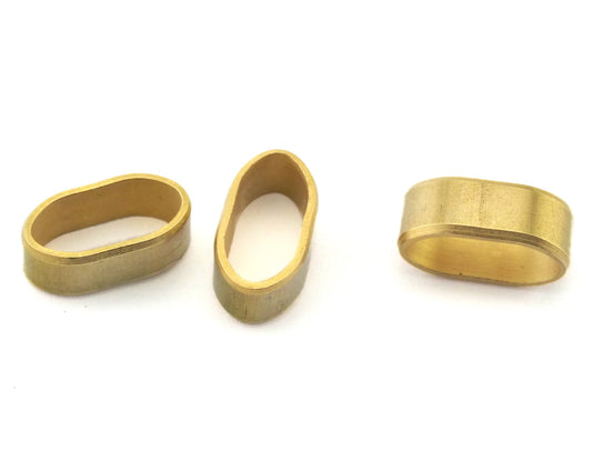 Spacer leather, ribbon ,cord ,slider (Outer dimensions: 15x.8x6mm) hole13x6mm Raw brass tube beads, babs 2387