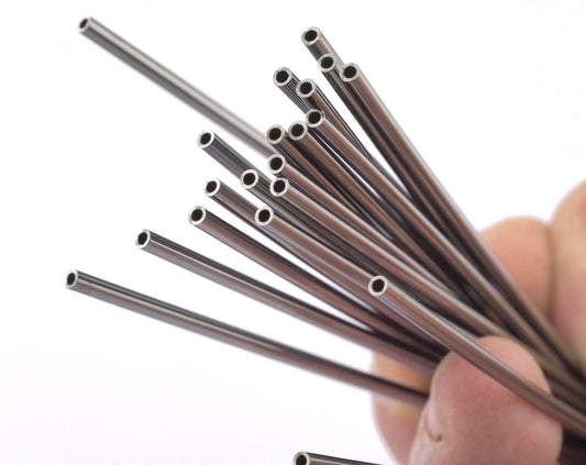 Himmeli Gunmetal Plated Copper Tubes Beads 2x140mm copper tubes Cek006-235