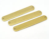 Oblong Rectangle shape stamping, name tag for bracelets 45x8mm (0.8mm thickness) raw brass blank 2 hole 2430-235