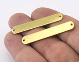 Oblong Rectangle shape stamping, name tag for bracelets 45x8mm (0.8mm thickness) raw brass blank 2 hole 2430-235