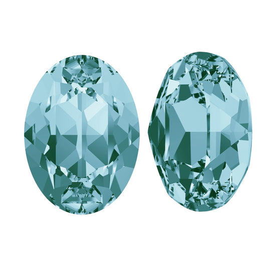 Oval fancy stone 4120 Swarovski® light turqouise (263) 10X14mm unfoiled back