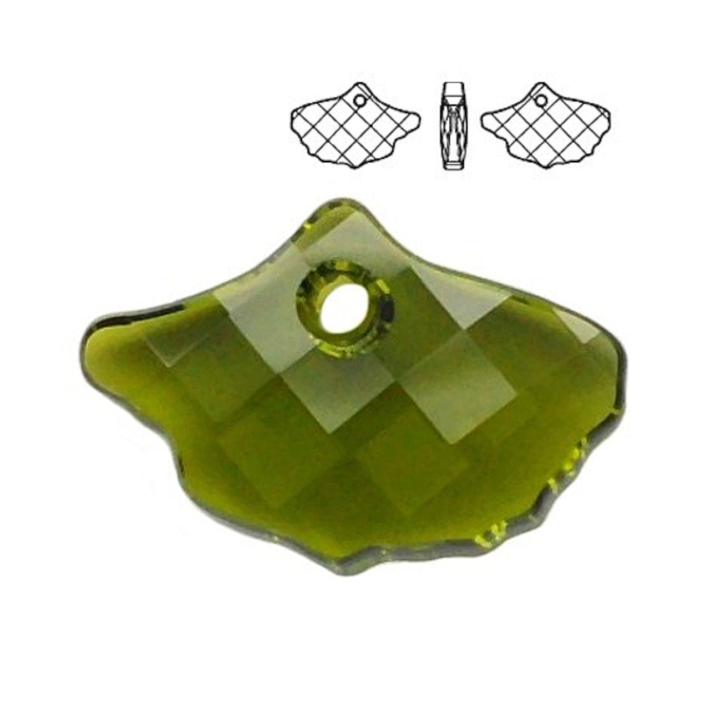 Ginkgo pendant 6900 Swarovski® olive 13.5x20mm