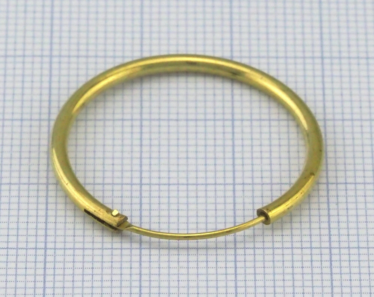 Earring Hoop, Earring Stud clasp Raw brass 30mm 