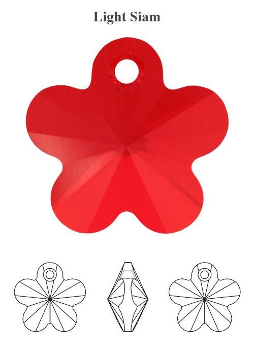 Flower pendant Swarovski® Crystal Flower 12mm Light Siam 6744