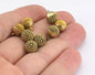 2 pcs raw brass 8,8mm 0,35" ball pendant finding O31