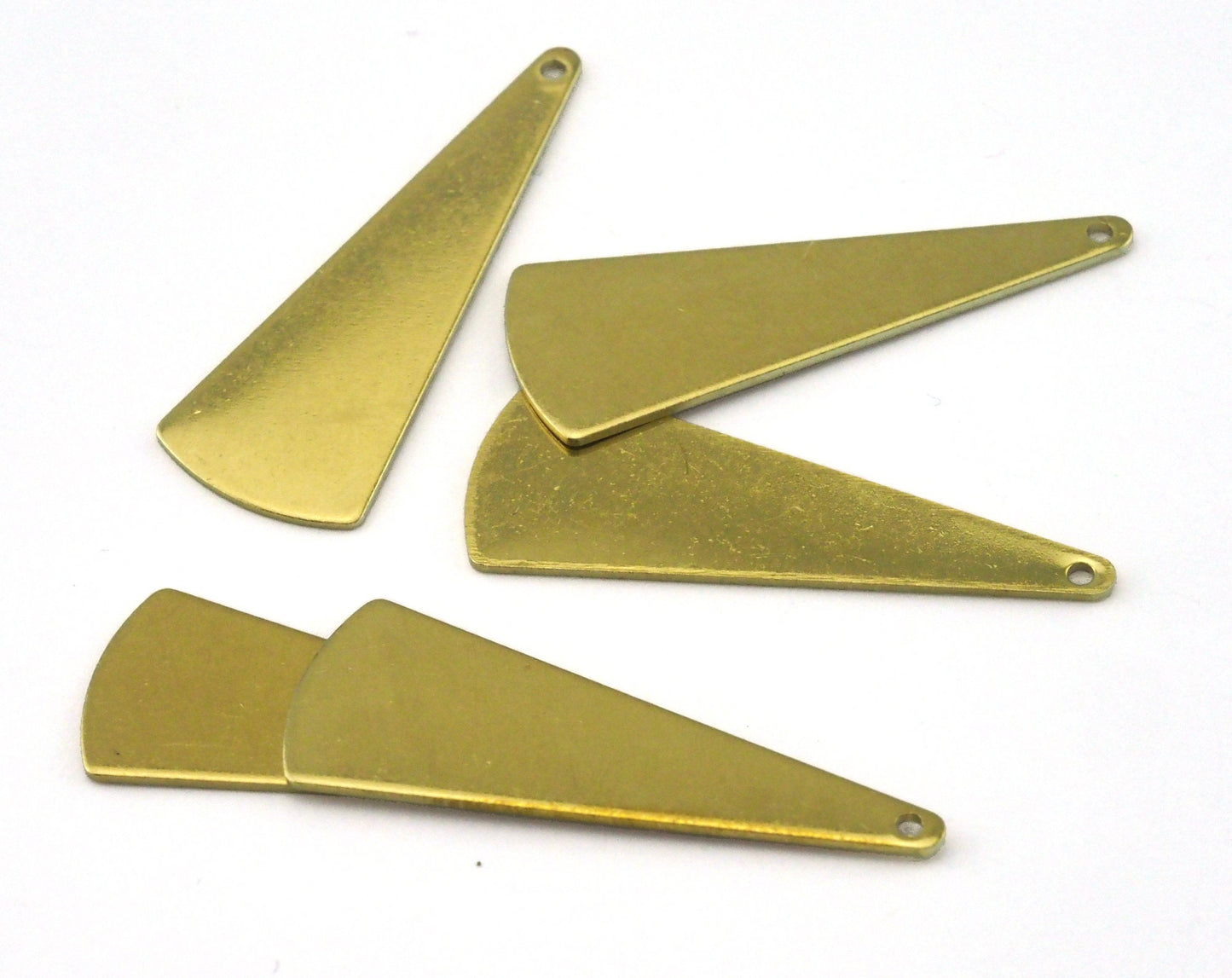 Triangle Charm Raw Brass, Antique Silver 37x14mm (0.8mm thickness) 1 hole Tag findings 2464-200