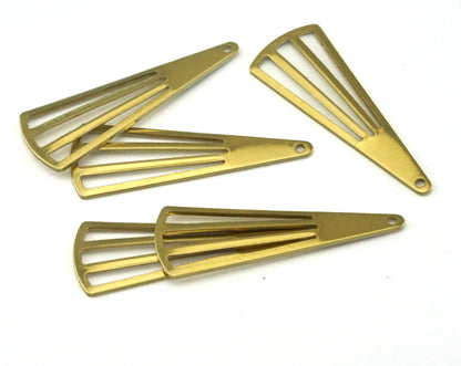 Triangle Charm Raw Brass 37x14mm (0.8mm thickness) 1 hole Tag findings 2465-130