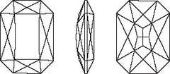 Rectangle octagon large fancy stone Swarovski® 4627 moonlight shadow foiled back 27X18.5MM 89