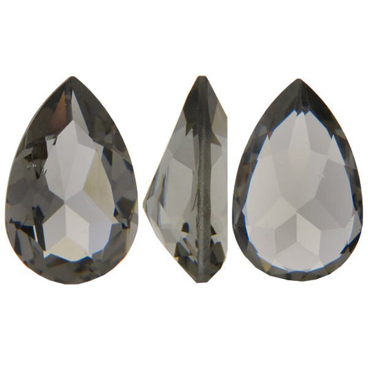 Pear shaped fancy stone 4320 Swarovski® black diamond (215) 14x10mm Pear-Shaped Fancy Stone unfoiled cab78-02