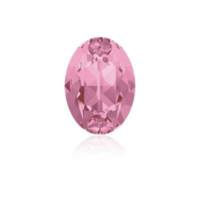 Oval fancy stone 4120 Swarovski® light rose (223) 10X14mm unfoiled back