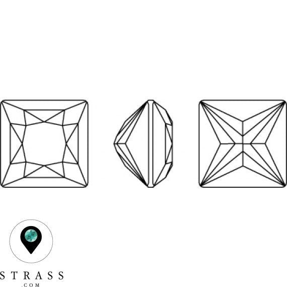 Princess square fancy stone 4447 Swarovski® aurore boreale (AB) 12mm foiled