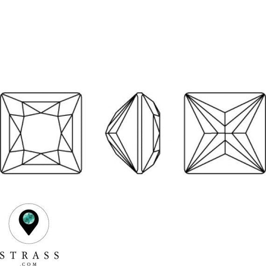 Princess square fancy stone 4447 Swarovski® aurore boreale (AB) 12mm foiled