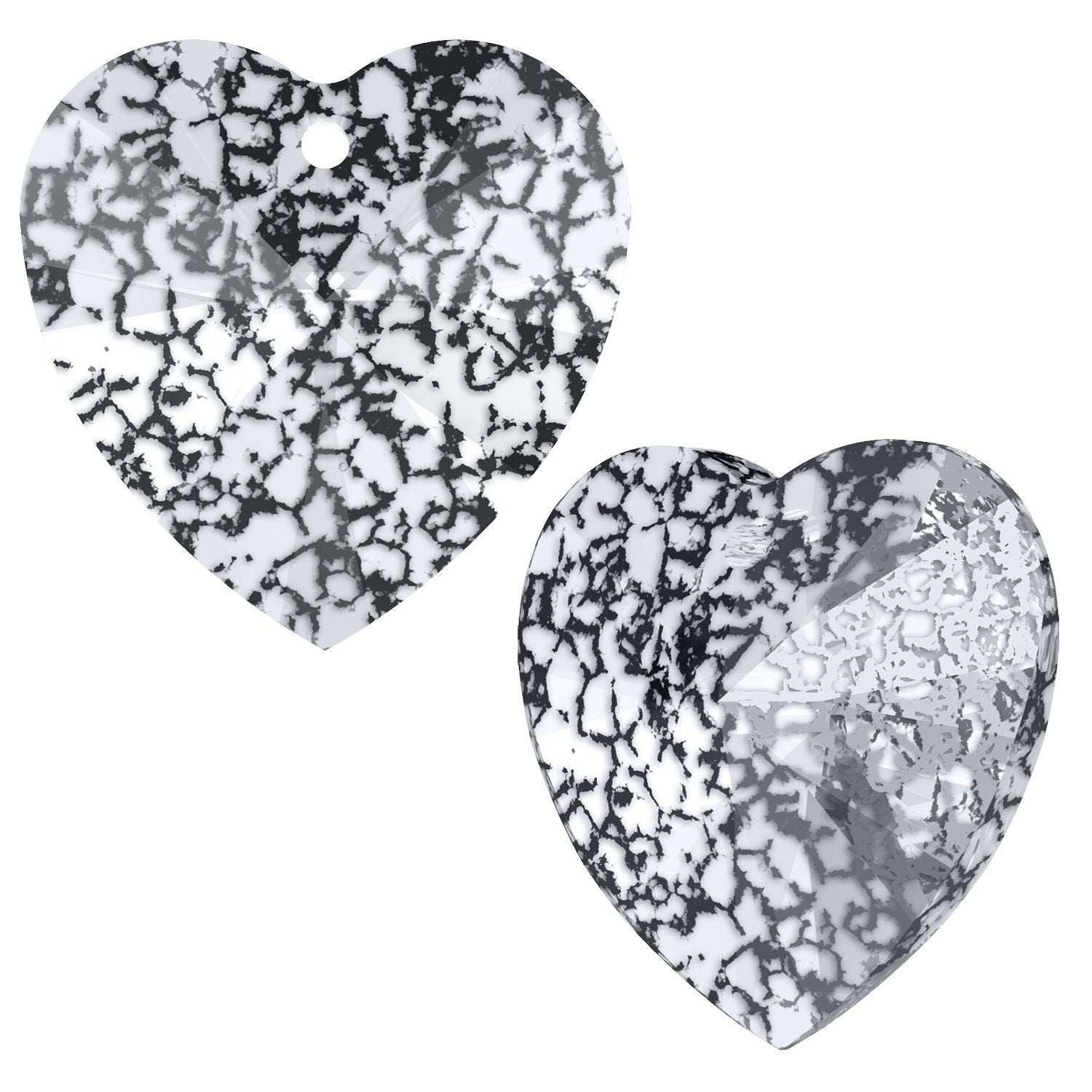 Xilion Heart Pendant 6228 Swarovski® Crystal Black Patina (BLAPA) 14.4x14mm 122sw