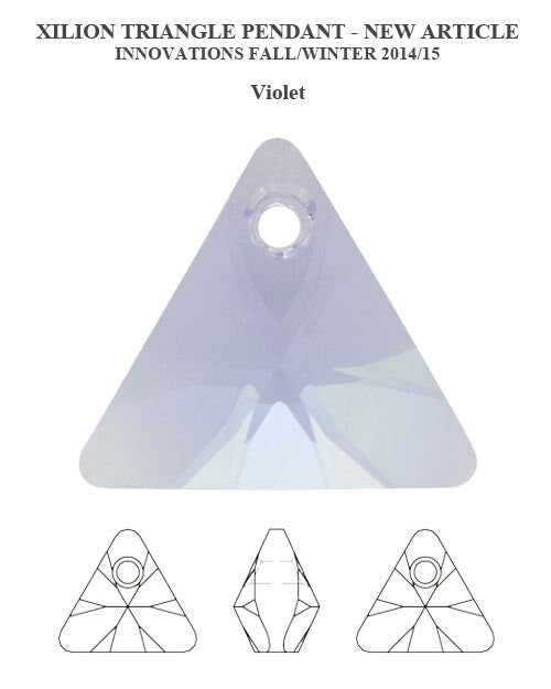 xilion triangle shaped fancy stone 6628 Swarovski® silver shade 16mm unfoiled