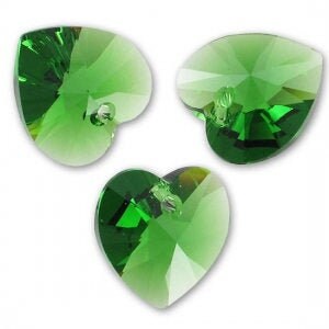 Xilion Heart Pendant 6228 Swarovski® Dark Moss Green (260) 14.4x14mm