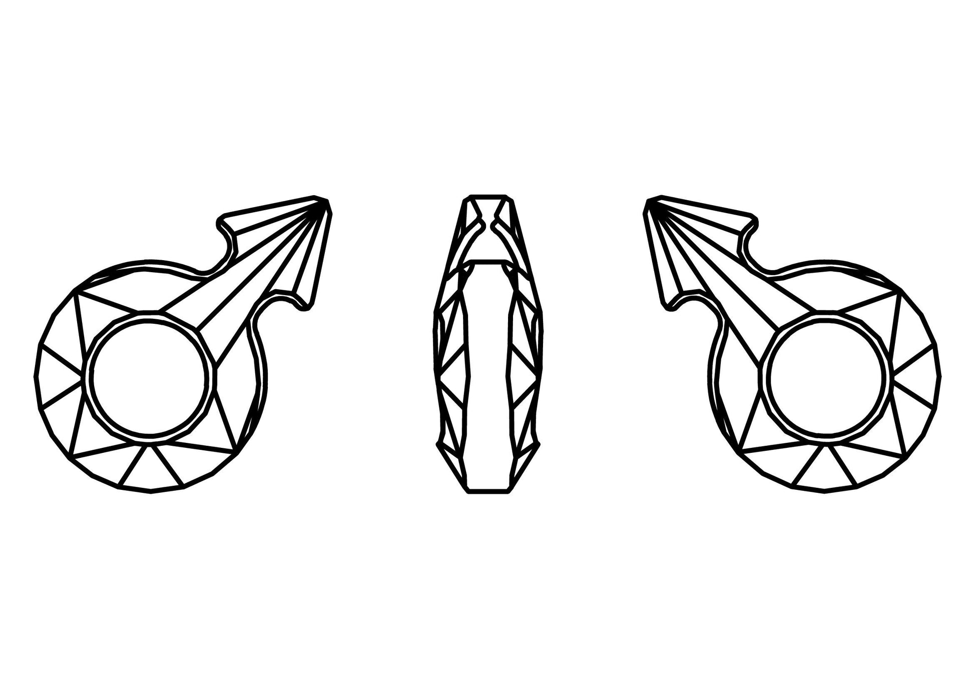 Male Symbol 4878 Swarovski crystal (001) 18x11.5mm Foiled Limited Stock
