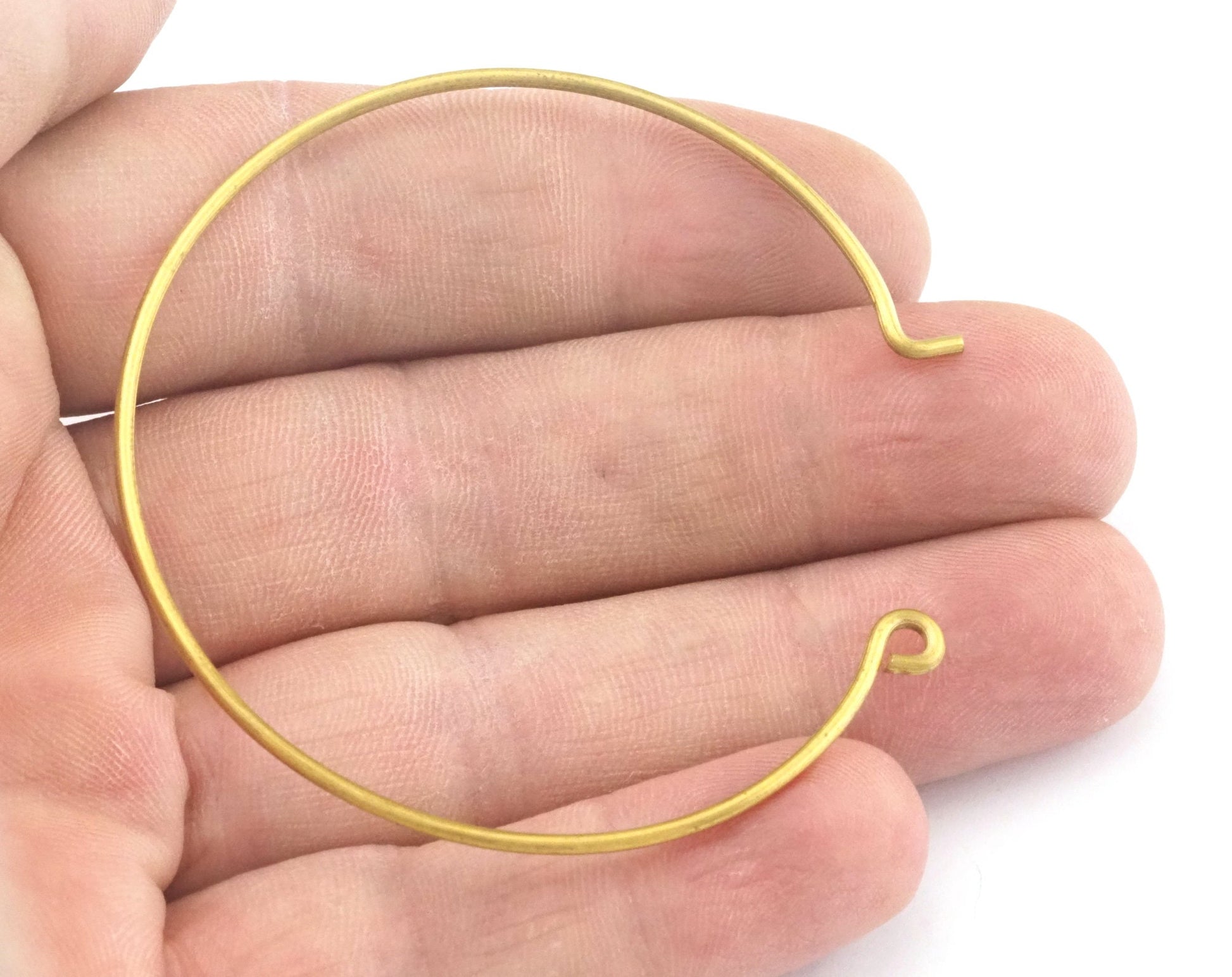 Wire Bracelet 55mm Bangle Raw Brass 2471