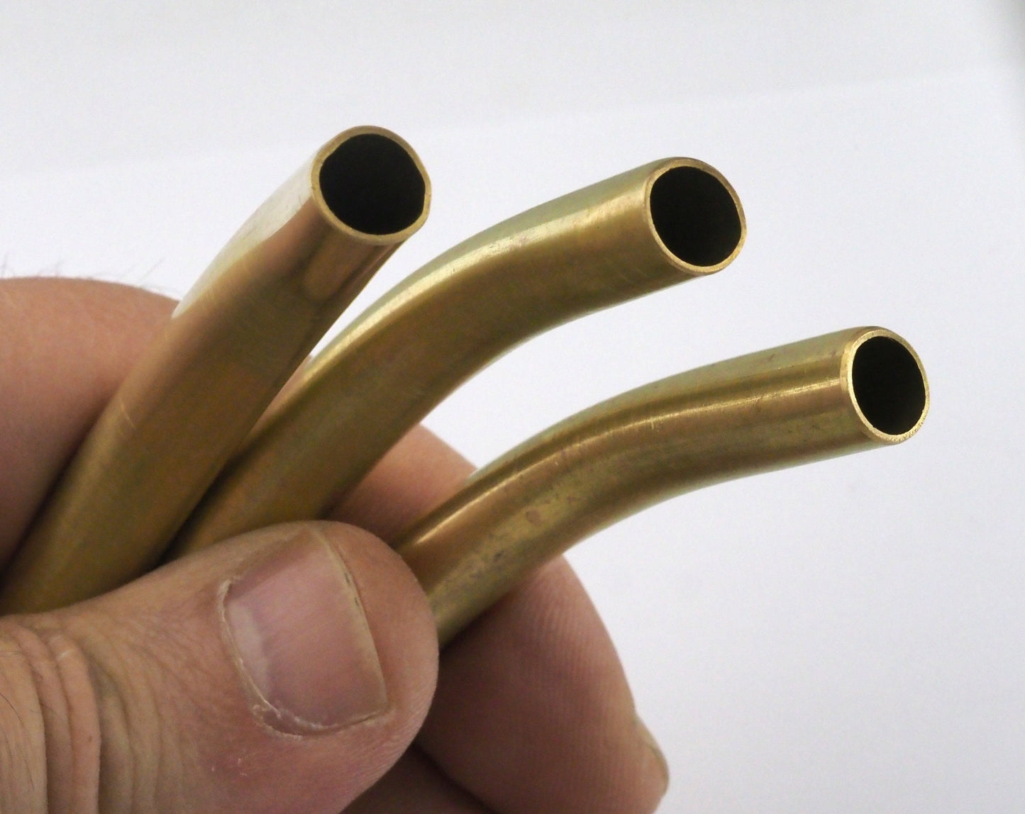 Curved Tube Raw Brass 9x80mm (8mm inner size) Pendant Findings bab8 2473