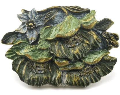 Flowers Belt Buckle, Vintage Resin Wall decor 104x70mm limited stock Made in Germany bjk069