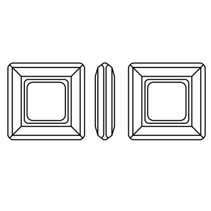 Square ring fancy stone 4439 Swarovski Square Ring Fancy Stone 14mm crystal silver shade cab17-14