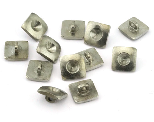 Square button Nickel Plated Brass 10x5mm (5mm inside setting diameter ) O36-02