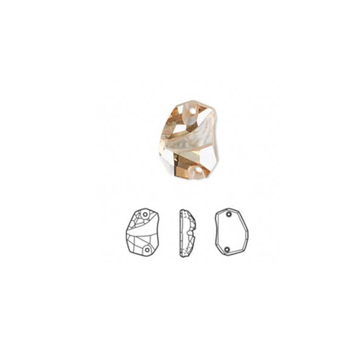 Divine Rock Sew-on 3257 Swarovski® Crystal Golden Shadow (GSHA) 19x13mm