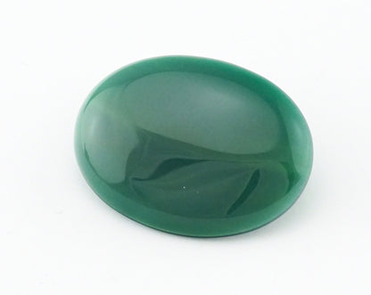 Natural Dyed Green Agate Oval Cabochon Flat Back Gemstone