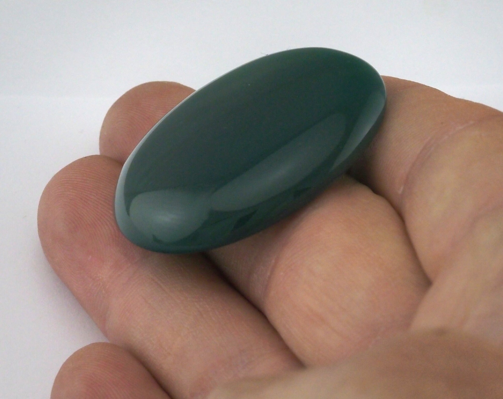 Natural Dyed Green Agate Oval Cabochon Flat Back Gemstone