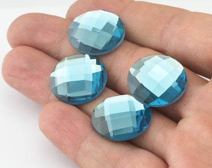 Wholesale 151 Pcs. Faceted Round Mirror Glass Foiled cabochons 20mm WS003