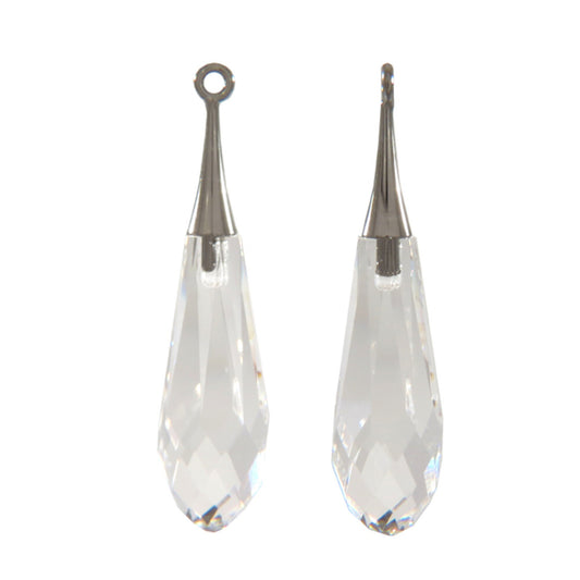Pure drop pendant 6532 Swarovski® crystal (half hole) with trumpet cap 21mm