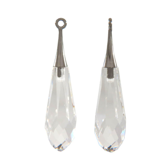 Pure drop pendant 6532 Swarovski® crystal (half hole) with trumpet cap 44mm