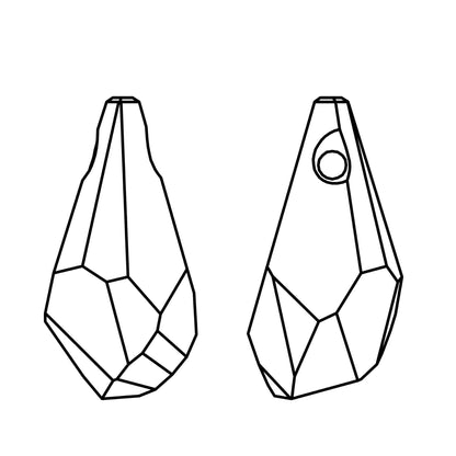 Polygon drop pendant 6015 Swarovski® jet (280) 17mm