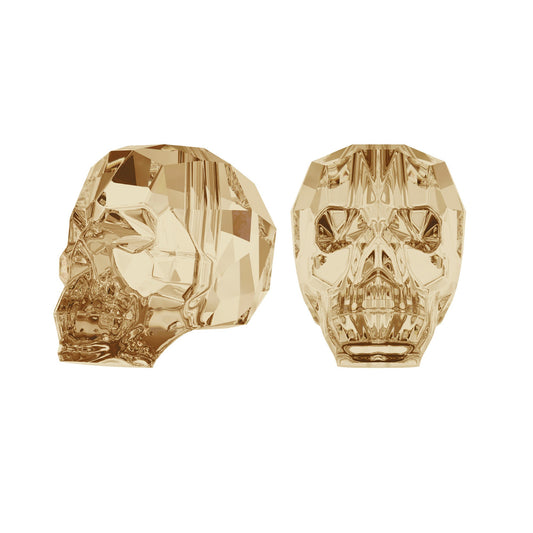 Skull bead 5750 Swarovski® crystal golden shadow (gsha) 19mm 2479