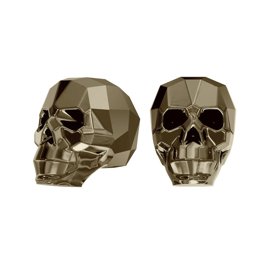 Skull bead 5750 Swarovski® crystal metalic light gold (mlg2) 19mm 2140