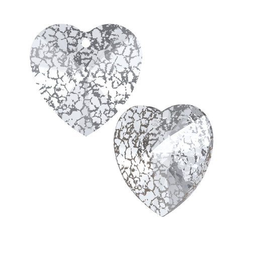 Xilion Heart Pendant 6228 Swarovski® Crystal Silver Patina (001)(SILPA) 10.3x10mm