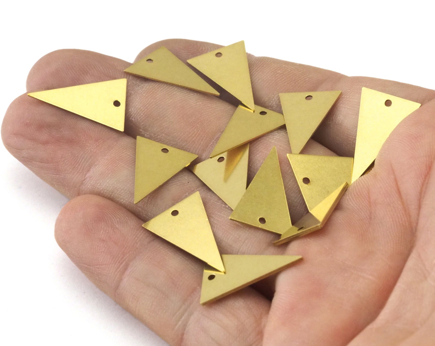 Triangle Charm Brass 20x13mm raw brass tag 1 hole findings 2481-60