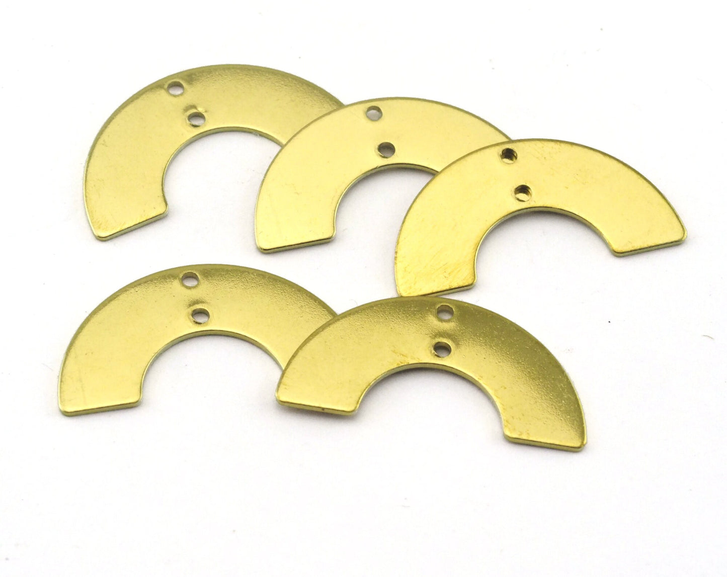 U shape semi circle 30x15x0.8mm raw brass findings 2 holes SCS 2482