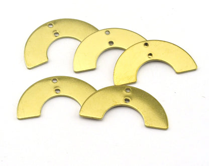 U shape semi circle 30x15x0.8mm raw brass findings 2 holes SCS 2482