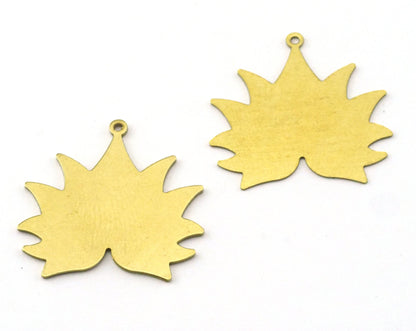 maple leaves Charm Oak leaf Raw brass 29x30mm pendant findings 2483-180