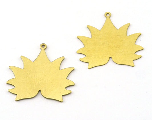maple leaves Charm Oak leaf Raw brass 29x30mm pendant findings 2483-180