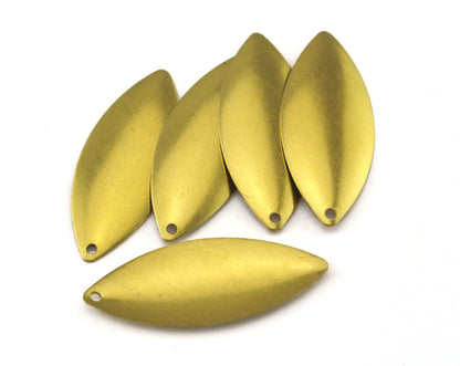 Curved marquise 1 hole raw brass 14x35mm raw brass raw brass Charms ,raw brass Findings 26RD-50