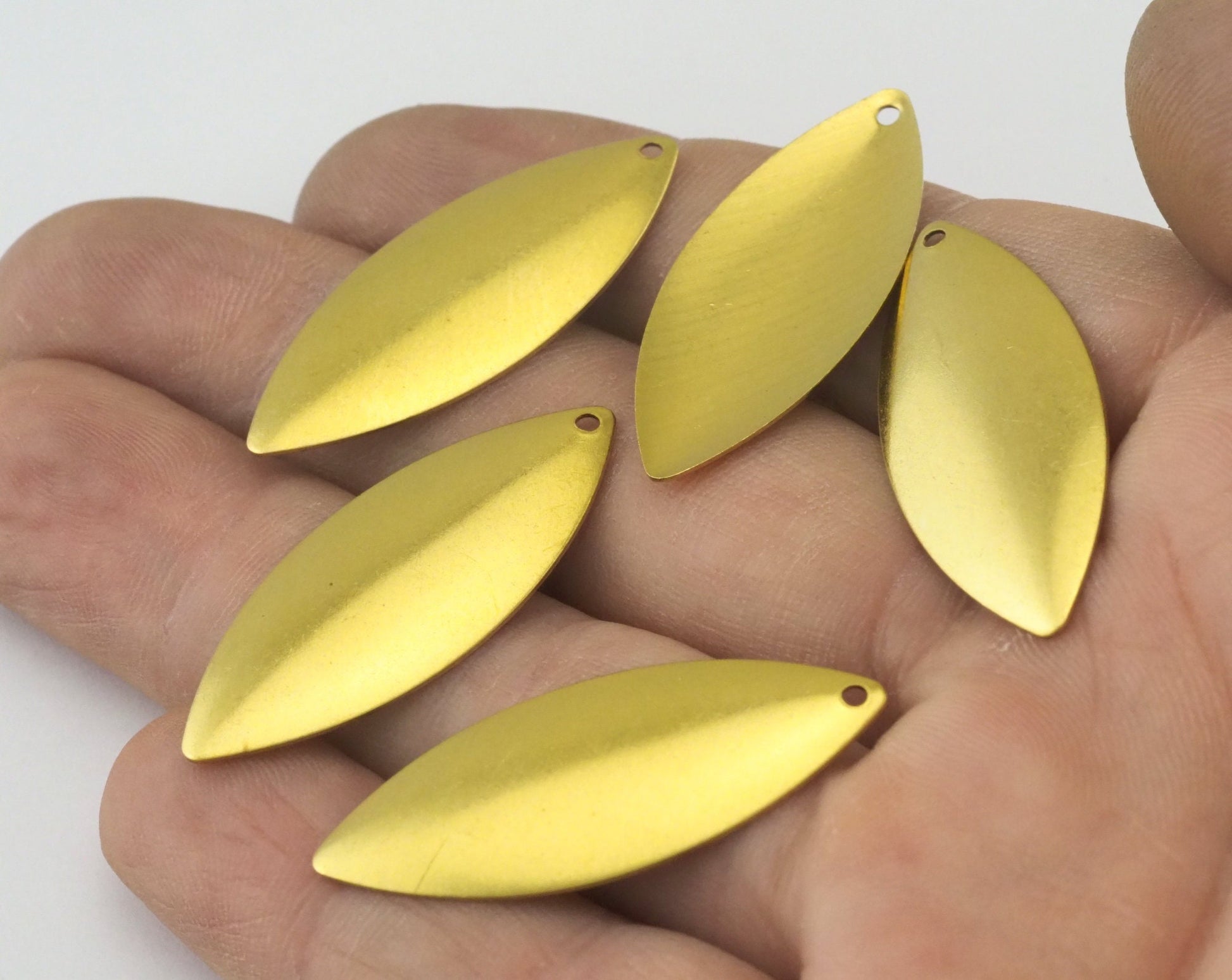 Curved marquise 1 hole raw brass 14x35mm raw brass raw brass Charms ,raw brass Findings 26RD-50